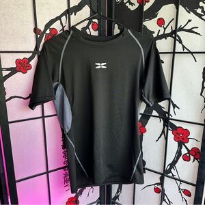 Athletic Compression Training Shirt – Black/Grey